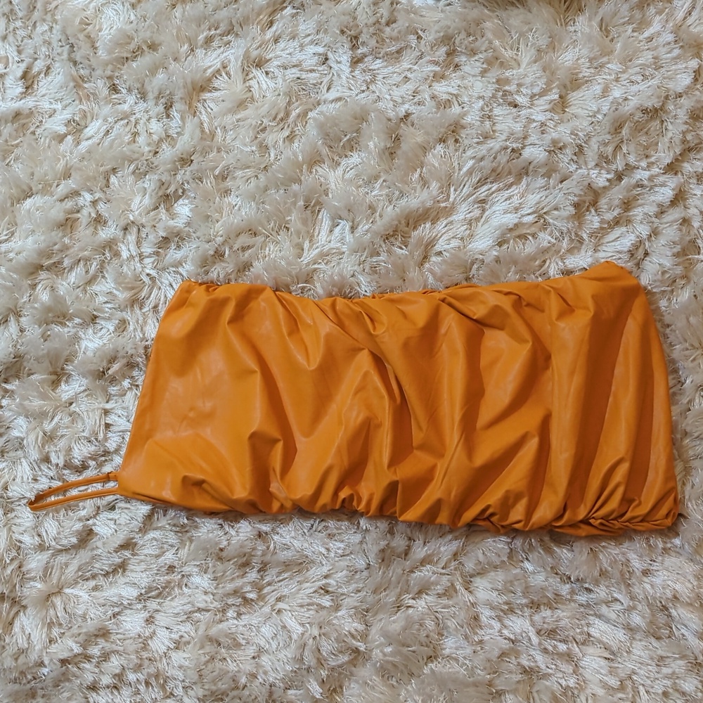 Orange Pleather Dress